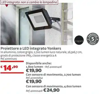 Bricocenter Yonkers Proiettore offerta