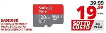 Comet Sandisk Scheda di Memoria Micro SD XC Ultra Mobile Android 128GB offerta