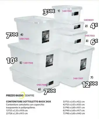 JYSK Contenitore Sottoletto Basic Box offerta