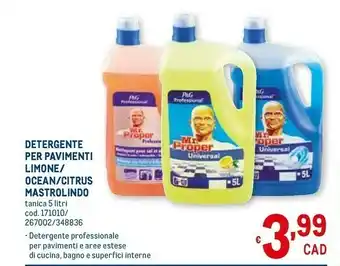 Metro Mastro lindo Detergente Per Pavimenti Limone offerta