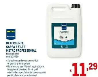 Metro Detergente Cappa E Filtri Metro Professional offerta