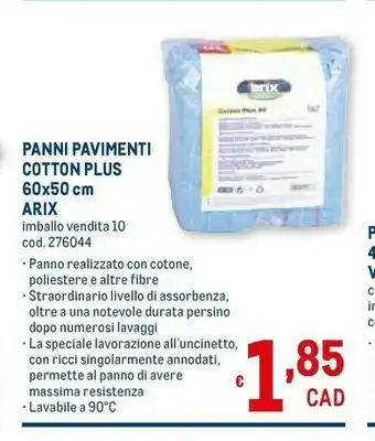 Metro Arix Panni Pavimenti Cotton Plus offerta