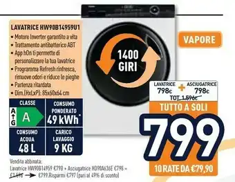 Unieuro Haier Lavatrice HW90B14959U1 offerta
