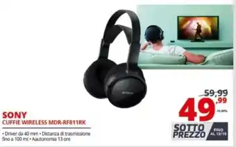 Comet Sony Cuffia Wireless MDR-RF811RK offerta