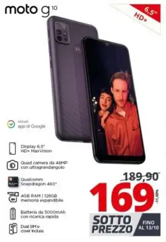 Comet Motorola moto g10 offerta