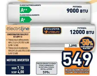 Unieuro Electroline Condizionatore 4099+12 offerta