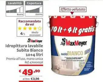 Maxmeyer Dropittura Lavabile Subito Bianco