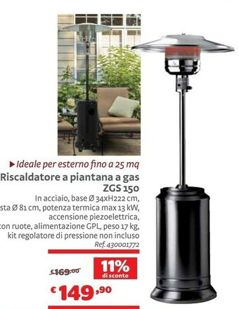 Riscaldatore A Piantana A Gas Zgs 150