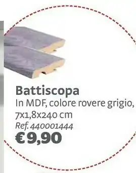 Bricocenter Battiscopa In Mdf, Colore Rovere Grigio offerta