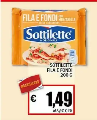 Sottilette - Fila E Fondi Alla Mozzarella 200 G(ml)