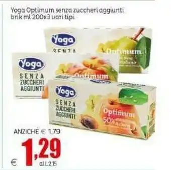 Yoga Optimum Senza Zuccheri Aggiunti Brik