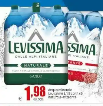Elite Levissima Acqua Minerale Naturale Frizzante 1500 G(ml) offerta