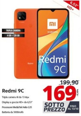 Comet Xiaomi Redmi 9C offerta