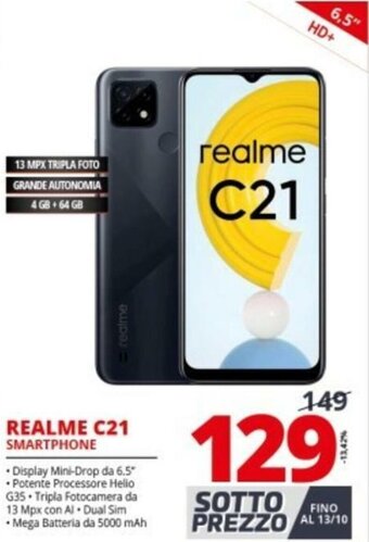 Comet Realme C21 Smartphone offerta