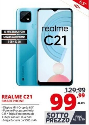 Comet Realme C21 Smartphone offerta