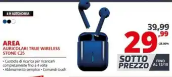 Comet Area Auricolari True Wireless Stone C25 offerta