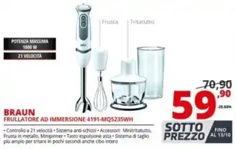 Comet Braun Frullatore Ad Immerssione 4191-MQ5235WH offerta