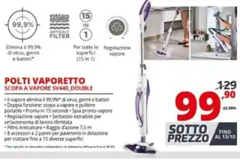 Comet Polti Vaporetto Scopa a Vapore SV440_Double offerta