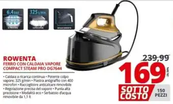 Comet Rowenta Ferro con Caldaia Vapore Compact Steam Pro DG7644 offerta