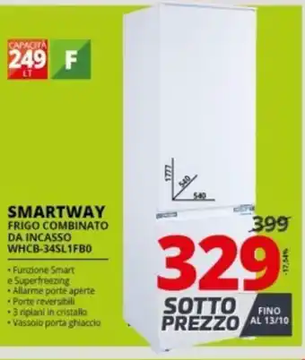 Comet Smartway Frigo Combinato Da Incasso WHCB-34SL1FB0 offerta