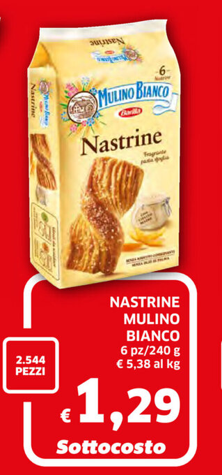 Ecu Discount Mulino Bianco Nastrine 6pz/240g offerta
