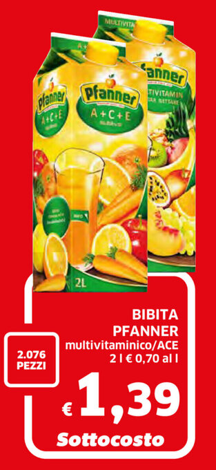 Ecu Discount Pfanner Bibita 2l offerta