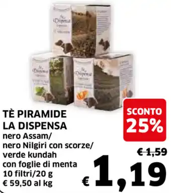Ecu Discount La Dispensa Tè Piramide 10 filtri/20g offerta