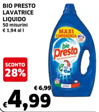 Ecu Discount Bio Presto Lavatrice Liquido 50 misurini offerta