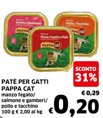 Ecu Discount Pappa Cat Patè per gatti 100g offerta