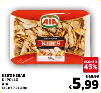 Ecu Discount Aia Keb's Kebab di Pollo 850g offerta