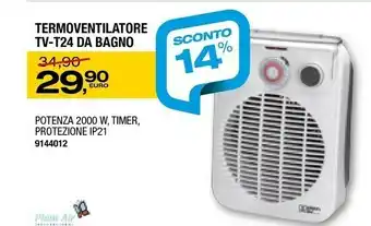Bricofer Termoventilatore Tv-t24 Da Bagno offerta