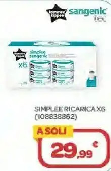 Bimbo Store Sangenic Simplee Ricarica X6 offerta