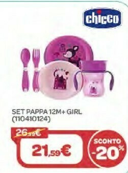 Bimbo Store Chicco Set Pappa 12m+ Girl offerta