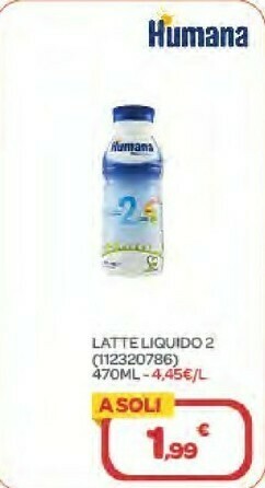 Bimbo Store Humana Latte Liquido 2 470ml offerta