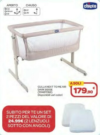 Bimbo Store Chicco Culla Next To Me Air Dark Beige offerta