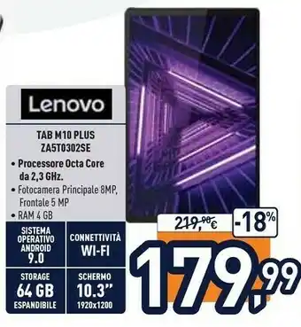 Unieuro Lenovo M10 Plus ZA5T0302SE offerta