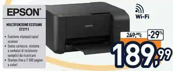 Unieuro Epson EcoTank ET-2711 offerta