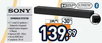 Unieuro Sony HTSF200.CEL Altoparlante Soundbar offerta