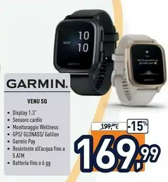Unieuro Garmin Venu SQ LCD 3,3 Cm (1.3") Grigio GPS (satellitare) offerta