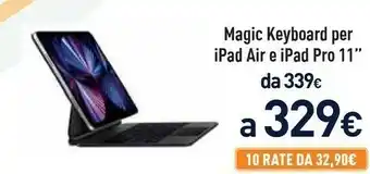 Unieuro Apple Magic Keyboard Per IPad Pro 11" (terza Gen.) E Per IPad Air (quarta Gen.) - Bianco offerta