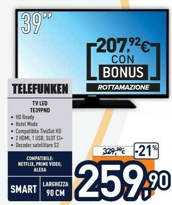 Telefunken TV Led TE39PND