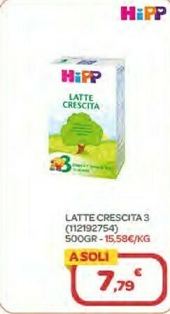 Bimbo Store Hipp Latte Crescita 3 500gr offerta