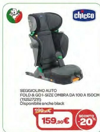 Bimbo Store Chicco Seggiolino Auto Fold & Go I-Size Ombra Da 100 A 150cm offerta