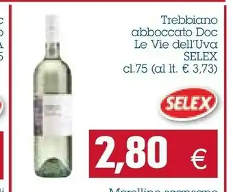 Emi Supermercati Selex Trebbiano Abboccato Doc Le Vie Dell'uva offerta