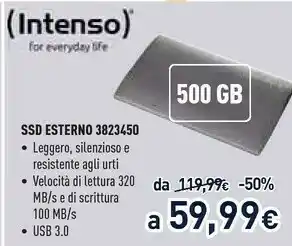 Unieuro Intenso SSD Esterno 3823450 offerta