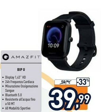 Unieuro Amazfit BIP U 3,63 Cm (1.43") 40 Mm TFT Rosa offerta