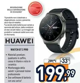 Unieuro Huawei WATCH GT 2 Pro 3,53 Cm (1.39") AMOLED Nero GPS (satellitare) offerta