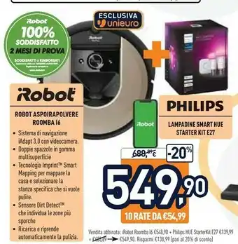 Unieuro iRobot Robot Aspirapolvere Roomba I6 offerta