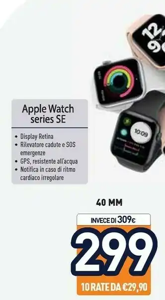 Unieuro Apple Watch SE 40 Mm OLED Oro GPS (satellitare) offerta