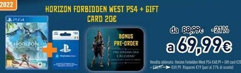 Unieuro Horizon Forbidden West PS4 + Gift Card offerta